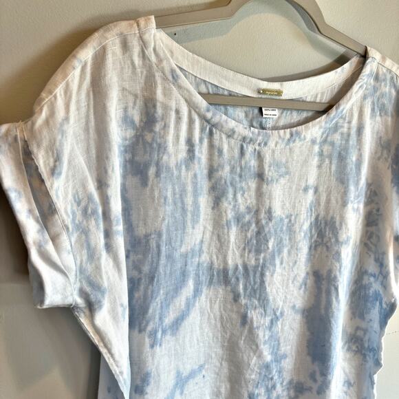 Magaschoni Tie-Dye Linen Short Sleeve Tunic Top - size Small - Picture 2 of 5
